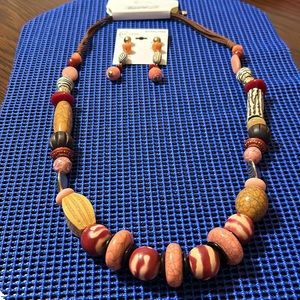 NWT Cato Bohemian-style Beaded Necklace and Earring Set